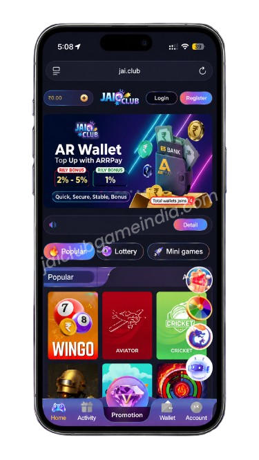Jai Club game register free welcome bonus screen 2026