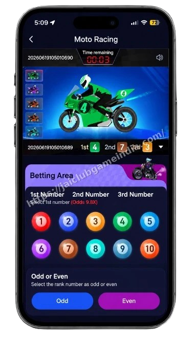 Moto Racing Prediction Game on Jai Club